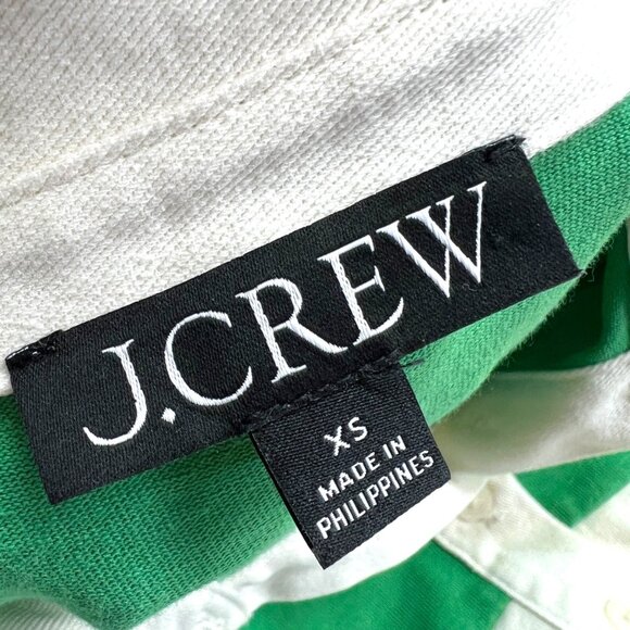 J.Crew Long Sleeve Polo Shirt in Colorblock Green Ivory Cream Size XS - Picture 7 of 9